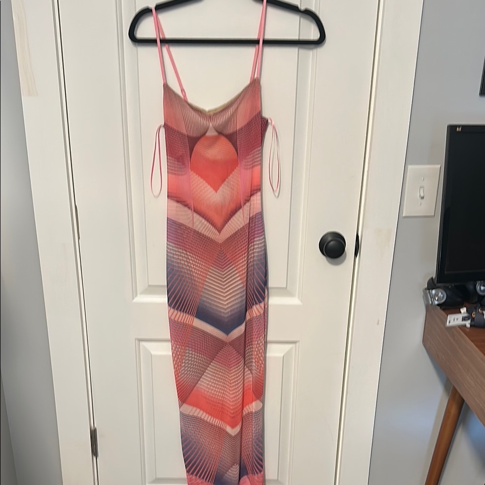 AFRM Multicolor Geometric Midi Dress